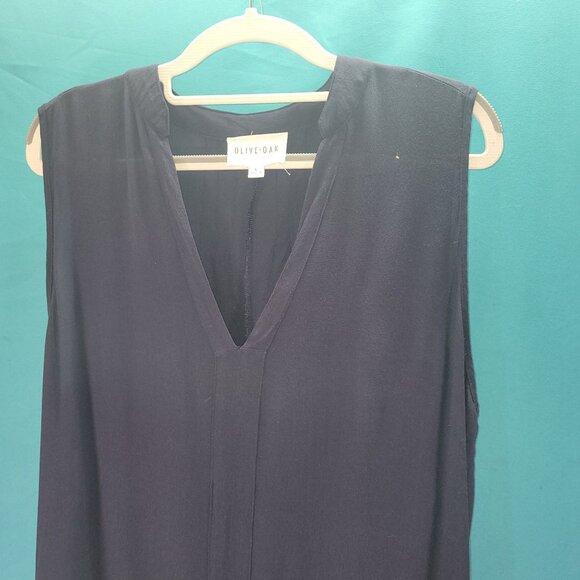 Olive & Oak Navy Sleeveless V-Neck Dress With Tassel Detail - Picture 2 of 8